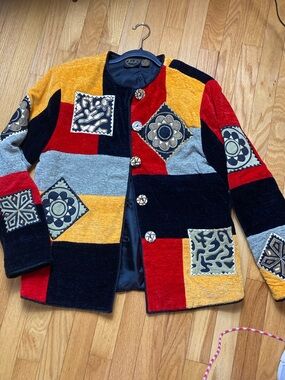 Vintage Julia Kim Patchwork "Art to Wear" Jacket - Small